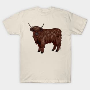 Highland cow cartoon illustration T-Shirt